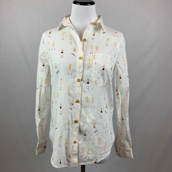 NEW Anthro white skate park button down shirt - Picture 3 of 7